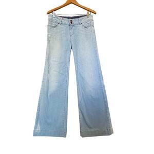 VTG Paige Flare Jeans Womens 6 M Blue Denim Y2K Festival Boho Light Wash